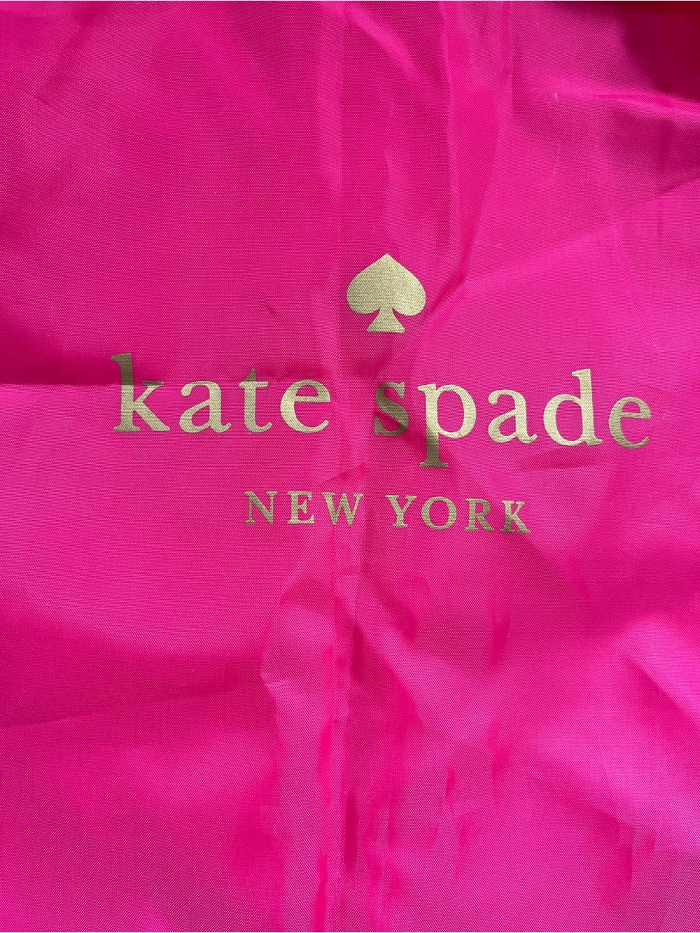 kate spade Hot Pink Garment Bag with Gold Logo